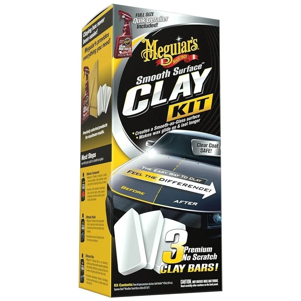 Meguiar's Smooth Surface Clay Kit - Safe And Easy Car Claying NEW Wax Glide ON
